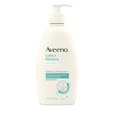 Aveeno Calm + Restore Daily Body Wash for Sensitive, Delicate Skin, Gentle Cleanser with Oat, Aloe & Pro-Vitamin B5 Soothes & Leaves Skin Feeling Nourished, Fragrance Free, 18 fl. oz